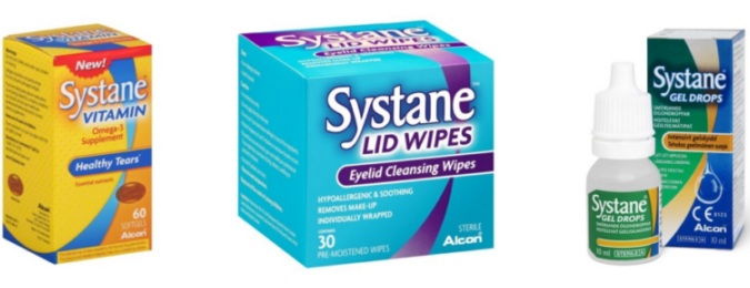 Systane Gel Drops, Systane Vitamin i Systane Lip Wipes